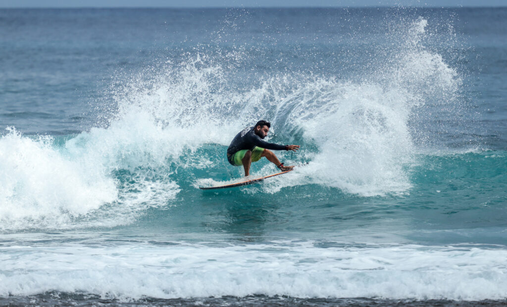 A person surfing in the ocean